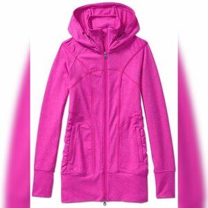 ATHLETA Women's EUC Rishi Hooded Jacket Yoga Workout Hot Pink | Size L